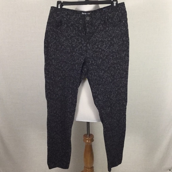 Style & Co. Jeans Styleco Grey Jeans With Black Damask Print Poshmark